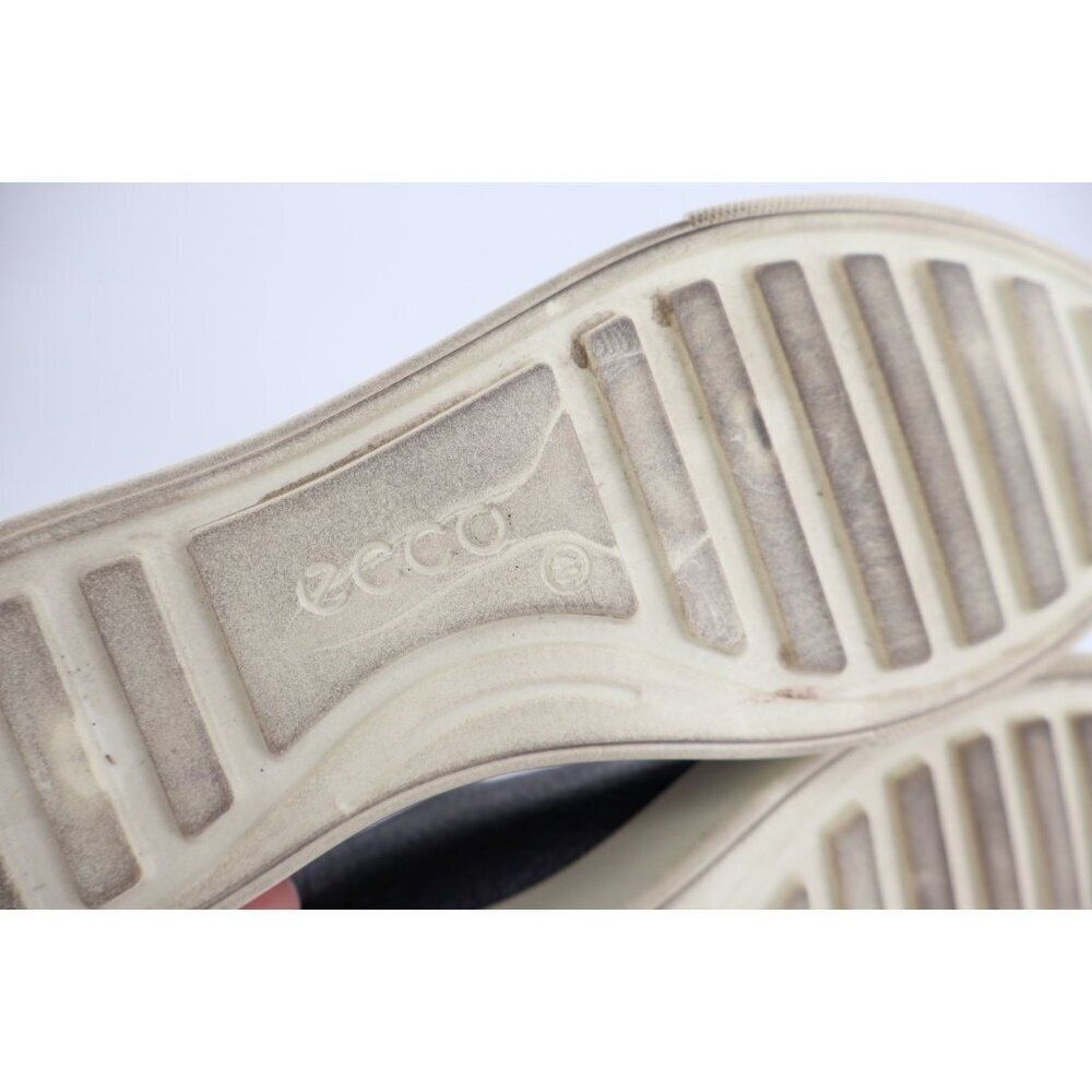 Ecco Women's Soft Sneaker Size 9 Casual Shoe Textured Blue Leather Crackle - Picture 10 of 14